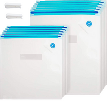 Load image into Gallery viewer, 20pack Reusable Vacuum Zipper Seal Bags Quart, Gallon Size for Sous Vide & Food Storage, 2 Sealing Clips