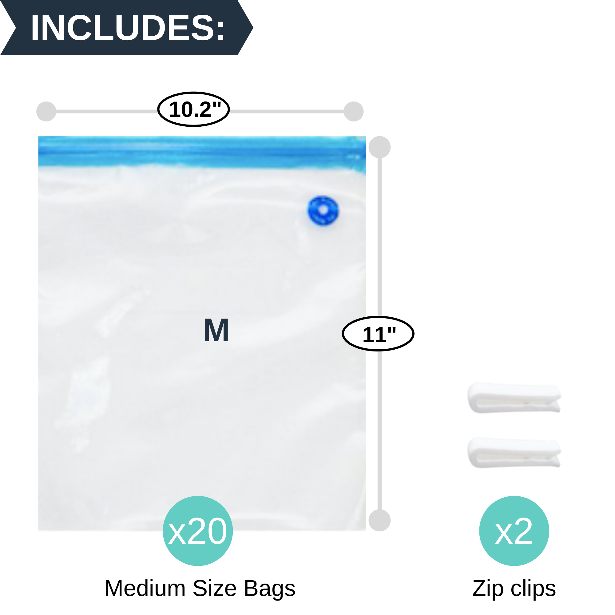 MOMODA Sous Vide Cooking Bags - Set of 20 | BPA-Free Reusable Vacuum Seal  Bags with Air Valve for Joule and Anova Cookers | Freezer Safe Vacuum Food