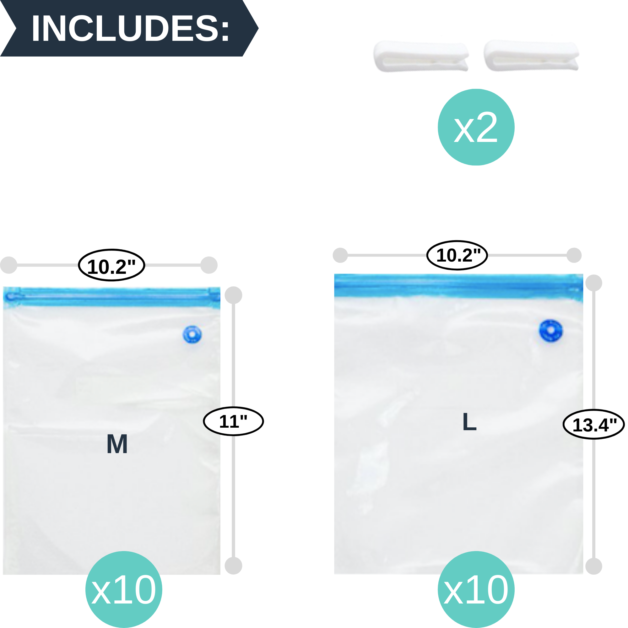 20pack Reusable Vacuum Zipper Seal Bags Quart, Gallon Size for Sous Vi –  SousBear